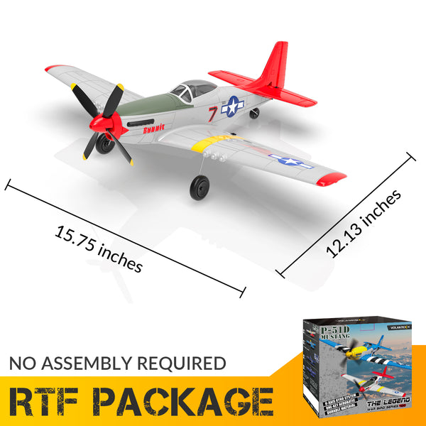 VOLANTEXRC Mustang P51 Easy Fly Warbird Beginner RC Airplane with Gyro Stabilizer Great Gift