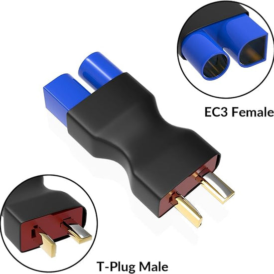 4pc T Plug Male to EC3 Female Adapter for RC Lipo Battery-EXHOBBY LIMITED.