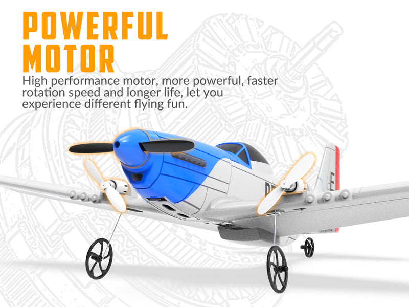 VOLANTEXRC P51D Mustang (RTF) 2CH 400mm Pour enfant débutant (15.7'') 76203