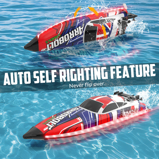 VOLANTEXRC Arrobolt Lumen S Brushless 35+MPH Fast RC Boat for Lakes RED (79706)-EXHOBBY LIMITED.