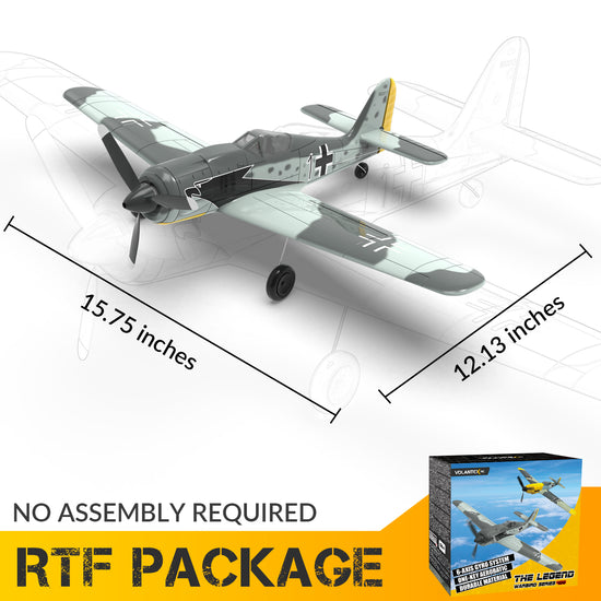 VOLANTEXRC 4CH RC Plane FW190 Fighter, Remote Control Airplane with Aileron, Aerobatics & 3 Modes, Outdoor Warbird Aircraft for Adults & Kids-EXHOBBY LIMITED.