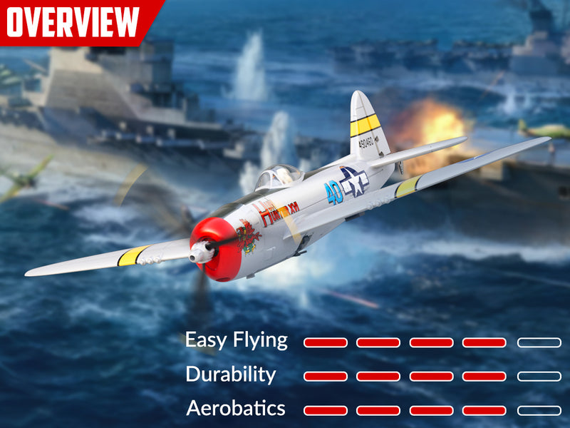 VOLANTEXRC P47 Thunderbolt (RTF) 4CH 400mm avec Gyroscope (15.7'') 76116