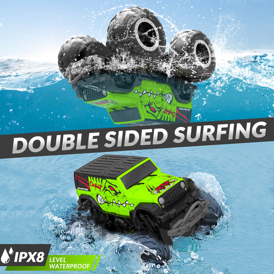 STEMTRON Amphibious Remote Control Car 1:20 All Terrain Off-Road Waterproof RC Monster Truck(Green)-EXHOBBY LIMITED.