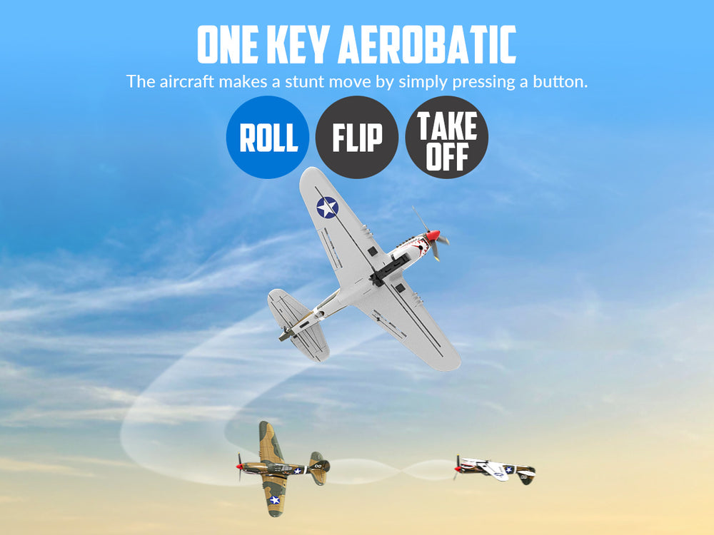 VOLANTEXRC P40 Warhawk RC Plane 4CH RTF with XPilot Stabilization