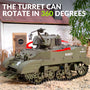 RACENT 1:16 RC Tank US M5A1 Stuart, with Smoke, Barrel Lifting, Turret Rotation 360 Degrees, NO-Shooting