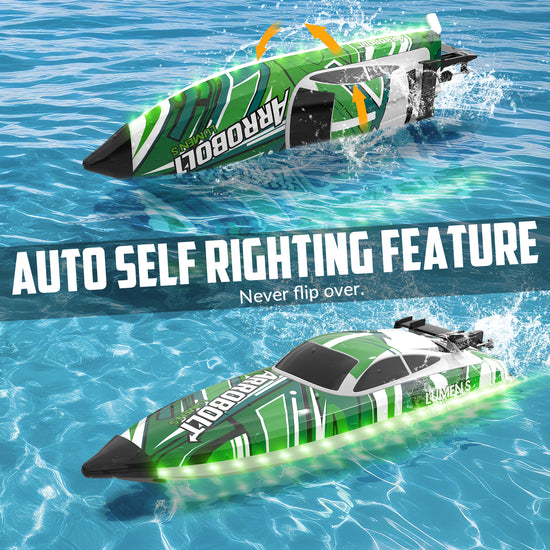 VOLANTEXRC Arrobolt Lumen S Brushless 35+MPH Full Proportional Boat GREEN (79706)-EXHOBBY LIMITED.