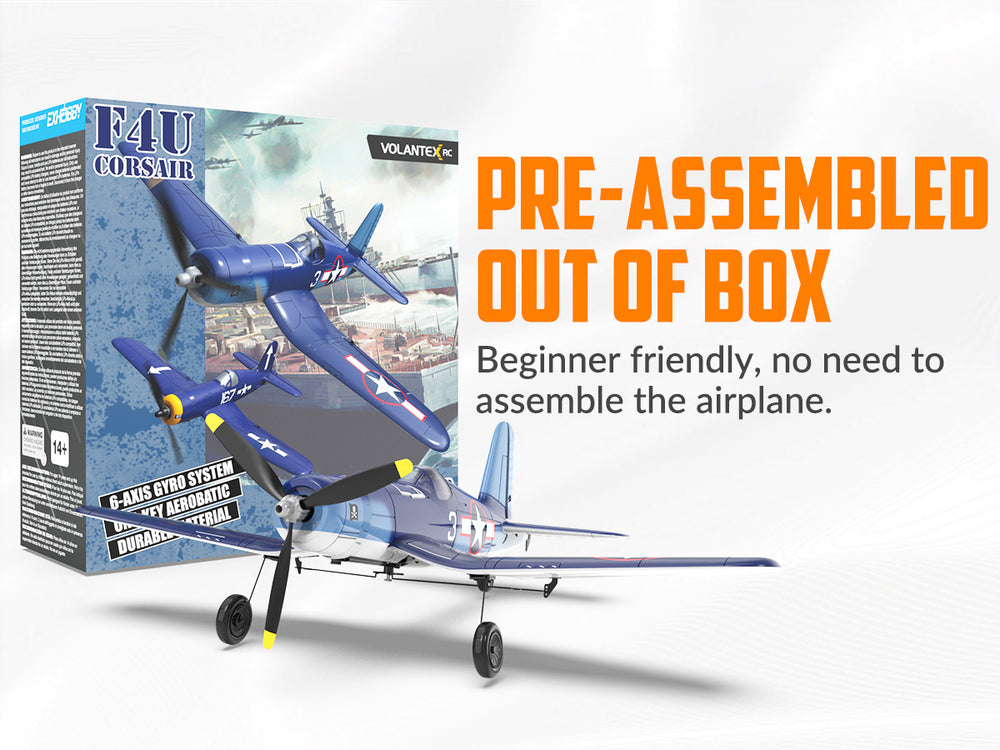 VOLANTEXRC F4U Corsair RC Warbird | 4CH RTF Beginner Plane