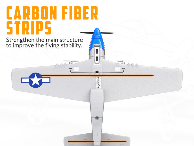 VOLANTEXRC P51D Mustang (RTF) 2CH 400mm Pour enfant débutant (15.7'') 76203