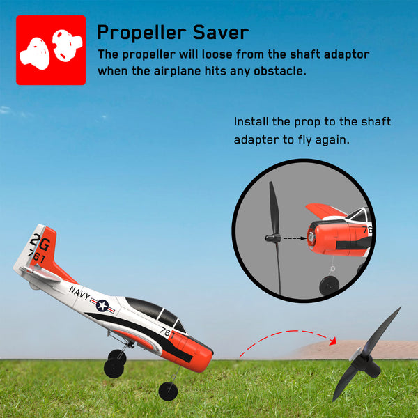 VOLANTEXRC T28 Trojan 4ch RC Trainer Airplane with Xpilot Gyro Stabilizer One key Aerobatic