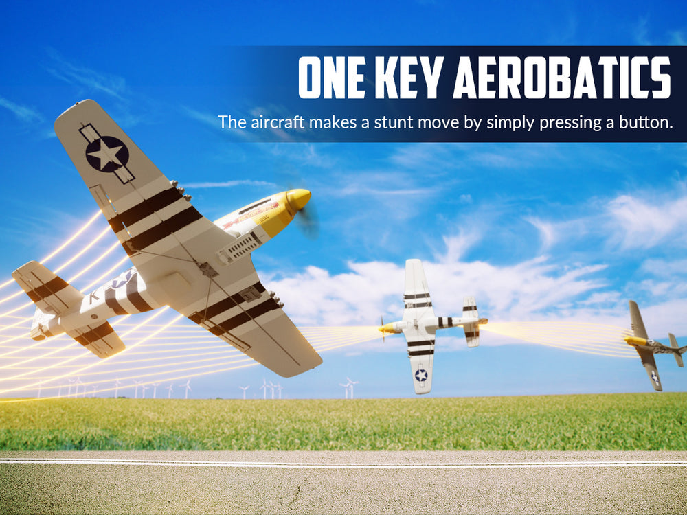 VOLANTEXRC P-51 Mustang Brushless RC Plane 500mm RTF with Gyro