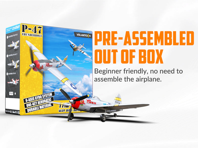 VOLANTEXRC P47 Thunderbolt (RTF) 4CH 400mm avec Gyroscope (15.7'') 76116