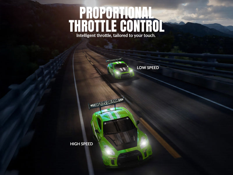 Race 1:20 RC Drift Car 4wd, lumière LED, 2 batteries, double moteur vert