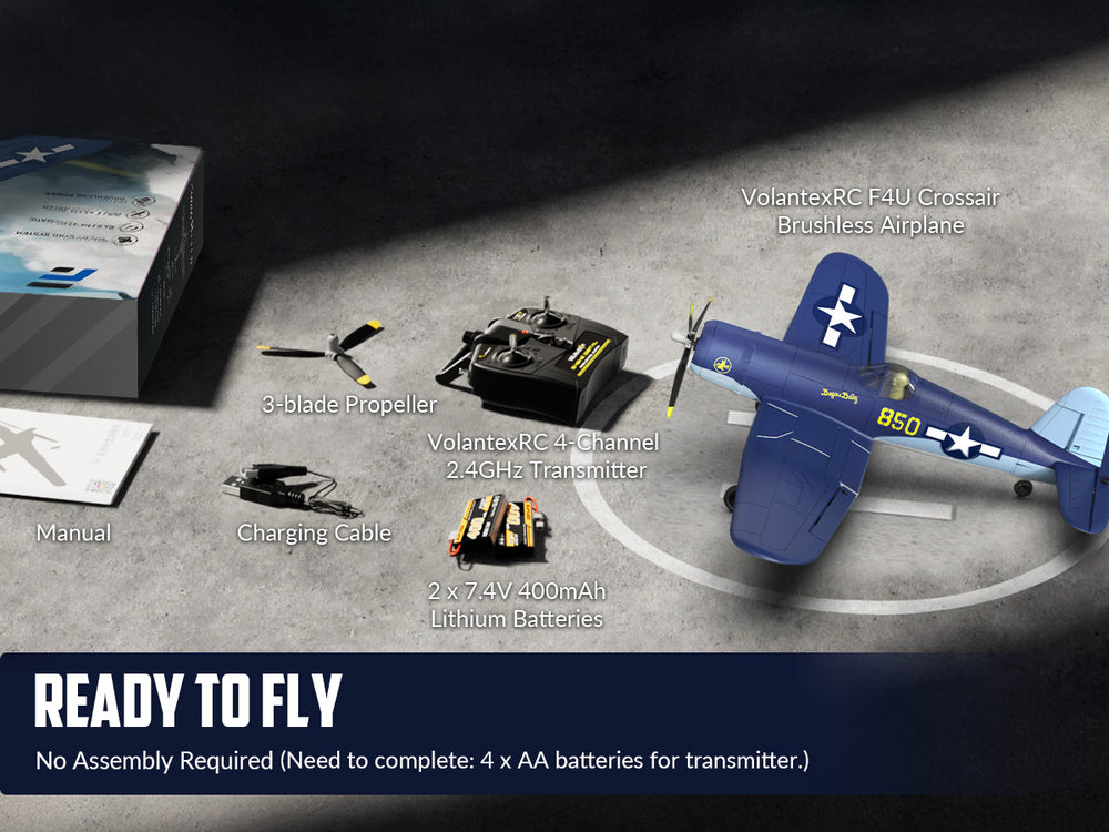 VOLANTEXRC Brushless RC Plane Corsair F4U - 500mm RTF