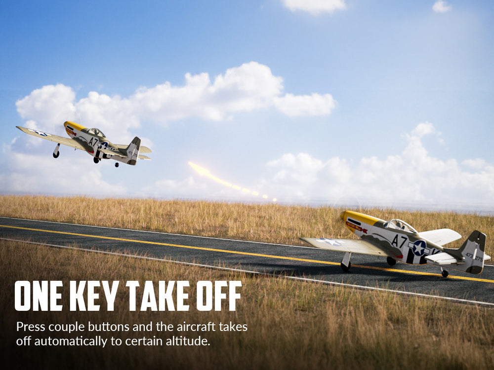 VOLANTEXRC P-51 Mustang Brushless RC Plane 500mm RTF with Gyro