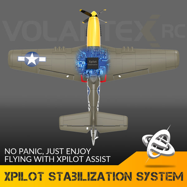 VOLANTEXRC 500mm P-51D Mustang (76802) PNP sans radio, batterie et chargeur