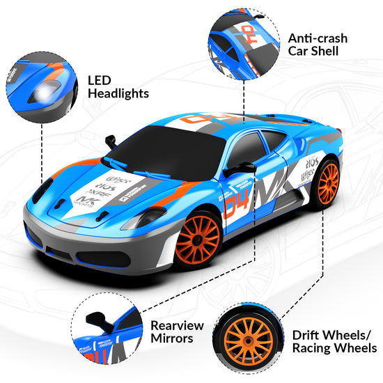 RACENT Speedster: 1:24 RC Car, 10MPH, LED, Drift Wheels-EXHOBBY LIMITED.