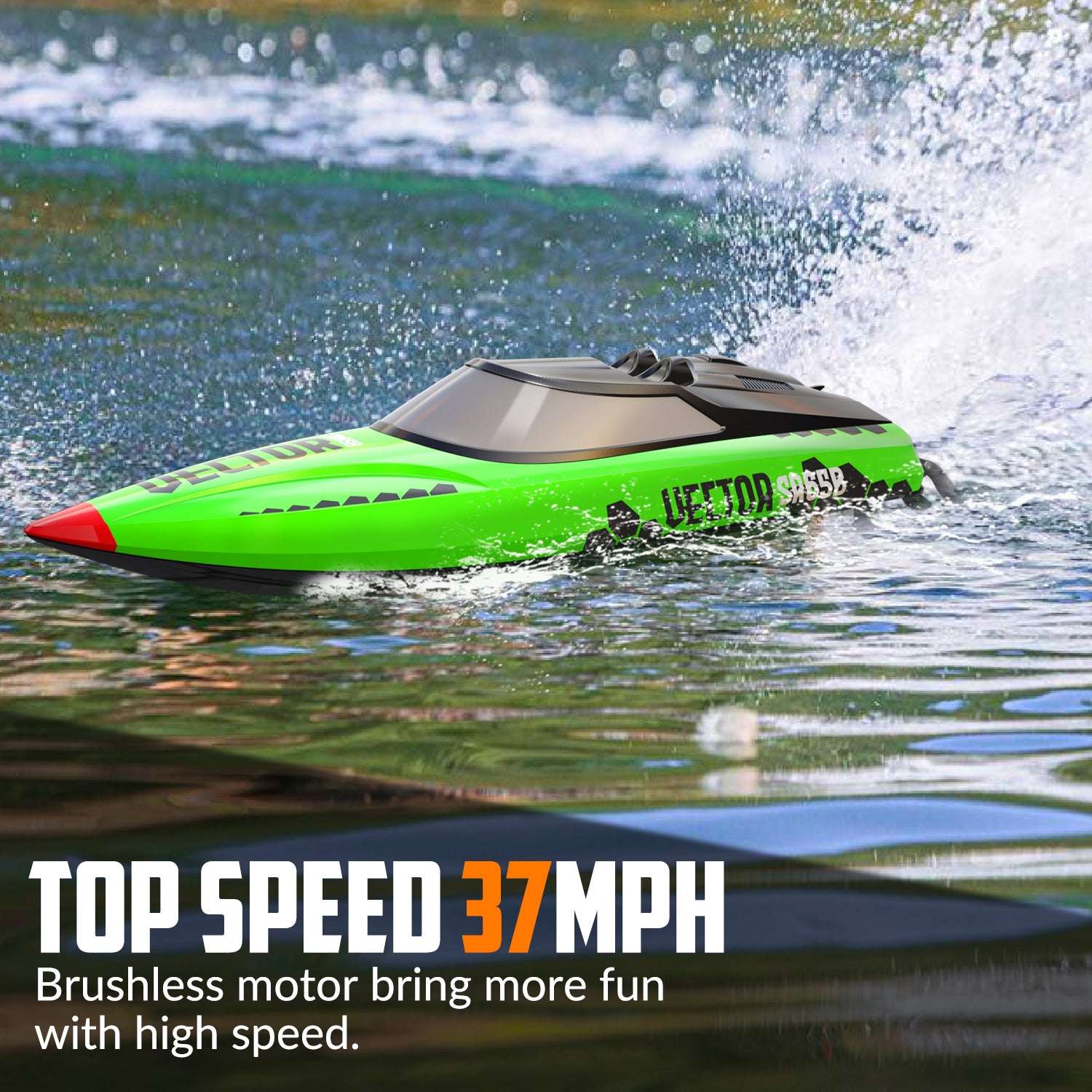 VectorSR65B High-Speed Brushless RC Boat 37MPH Self-righting Reverse RTR