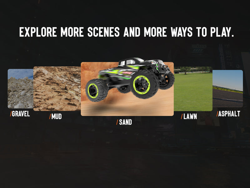 Racent Voiture télécommandée 4WD Off-Road RC Monster Truck Échelle 1:16 30MPH Haute Vitesse Véhicule RC Tout Terrain pour Enfants ou Adultes (785-5) (Vert)