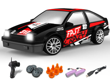 RACENT Drift Master: 1:24 Scale 4WD RC Car, 10MPH with LED Lights, Racing & Drifting Wheels-EXHOBBY LIMITED.