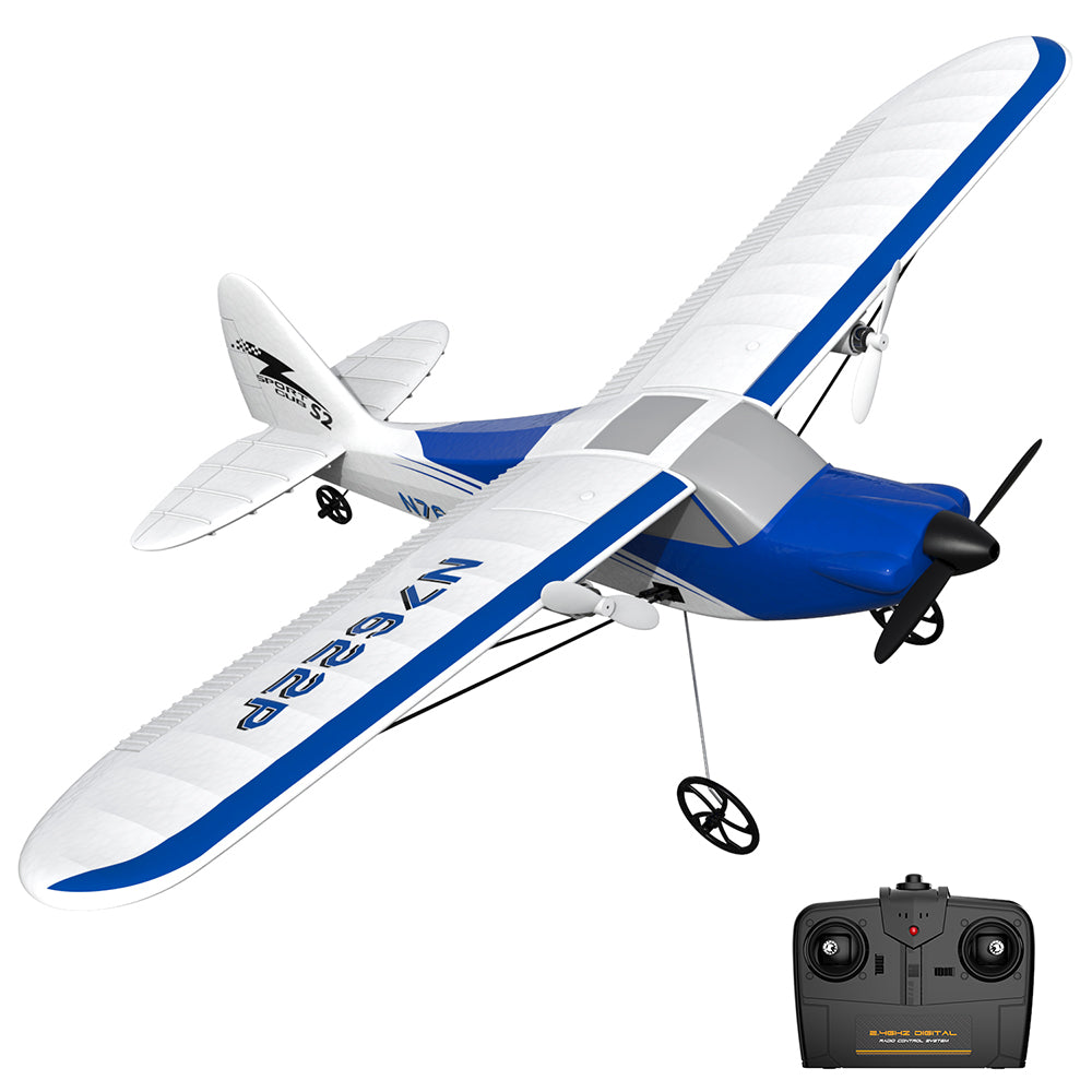 VOLANTEXRC Sport Cub S2 RC Plane with Gyro Stabilization System Ready to Fly for Beginners 2-CH Remote Control Airplane RTF (762-2) - EXHOBBY