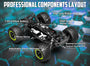 Racent Voiture télécommandée 4WD Off-Road RC Monster Truck Échelle 1:16 30MPH Haute Vitesse Véhicule RC Tout Terrain pour Enfants ou Adultes (785-5) (Vert)