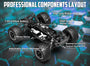 Racent Crossy Remote Control 4x4 RC Truck 1/16 Scale 30mph Fast High Speed 4WD Off Road （With Red Car Shell）