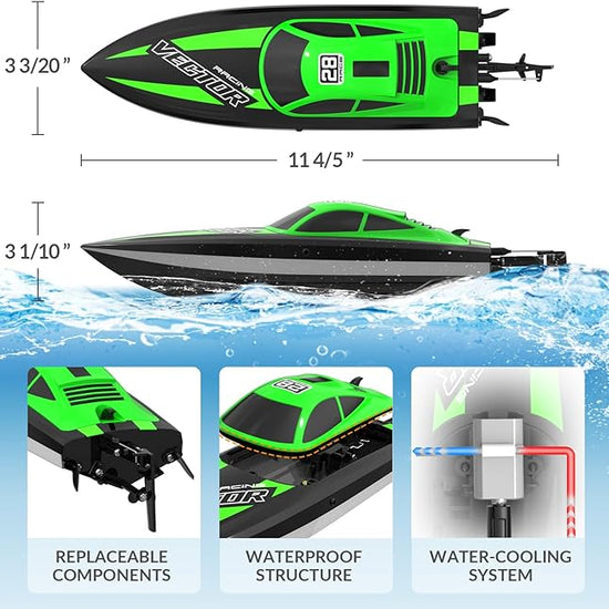 VOLANTEXRC Vector Lumen RC Electric Boat 20mph Fast for Kids Pools and Lakes LED Lights Fun Toys-EXHOBBY LIMITED.