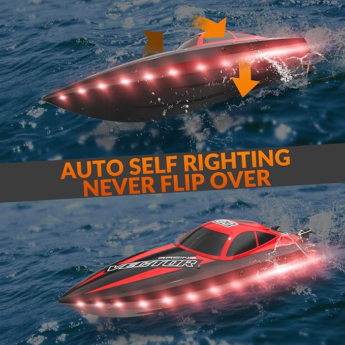 VOLANTEXRC Vector Lumen RC Electric Boats for Pools 20mph LED Lights Fun Toy Boat-EXHOBBY LIMITED.