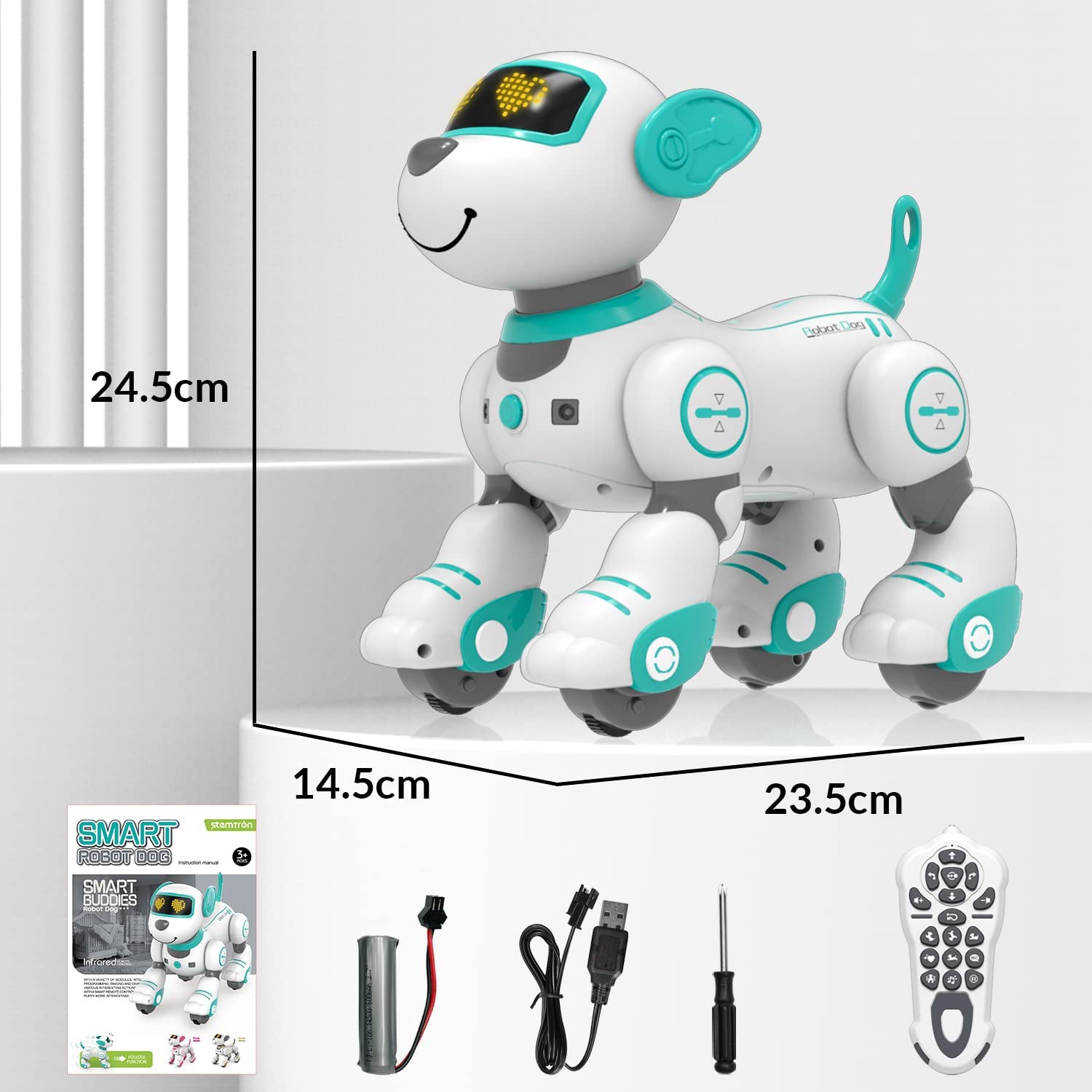 STEMTRON Programmable Interactive & Smart Dancing Remote Control Robot Dog Toy(Blue)