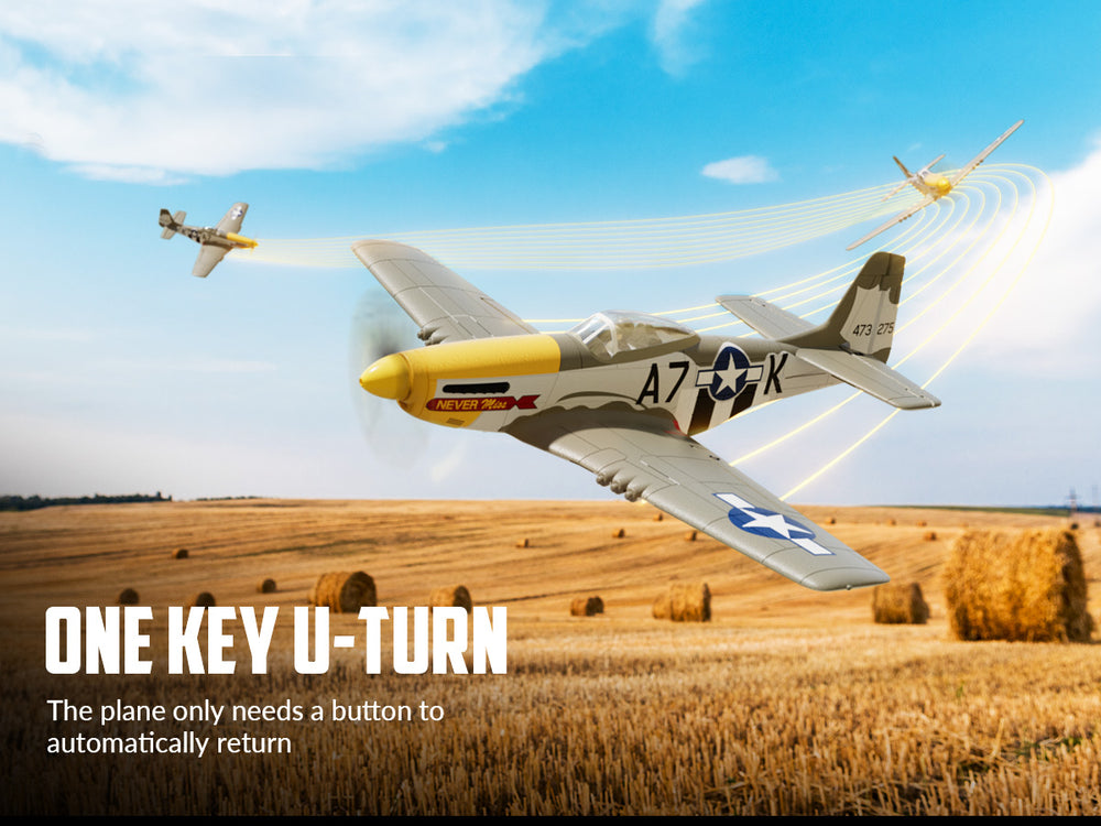 VOLANTEXRC P-51 Mustang Brushless RC Plane 500mm RTF with Gyro