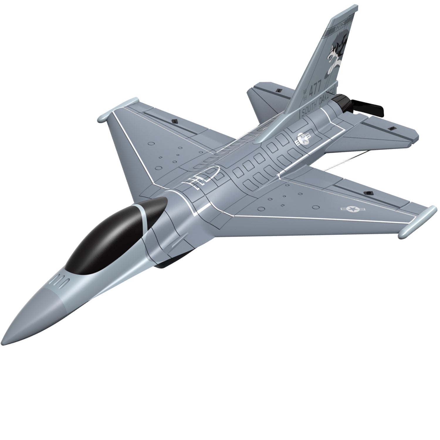 VOLANTEXRC 4-CH Jet F-16 Fighting Falcon RTF avec stabilisateur Xpilot, parfait pour les débutants (761-10) RTF