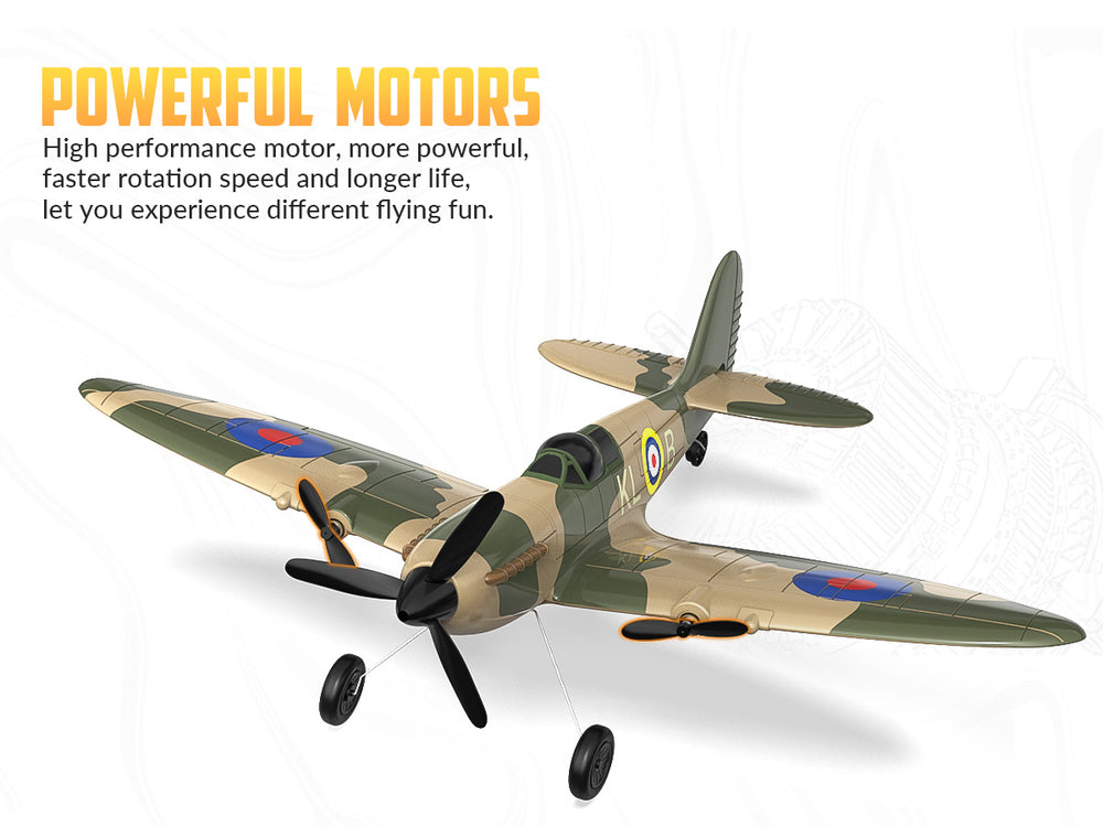VOLANTEXRC 76205 Spitfire RC Plane RTF - 400mm 3CH WWII Warbird with XPilot Gyro Stabilizer