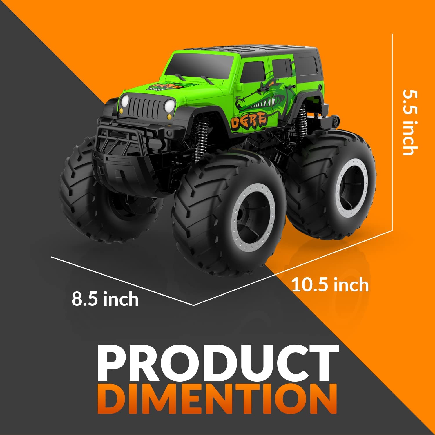 Amphibious Remote Control Car All Terrain Off-Road Waterproof RC Monster Truck for Kids (Green)-EXHOBBY LIMITED.