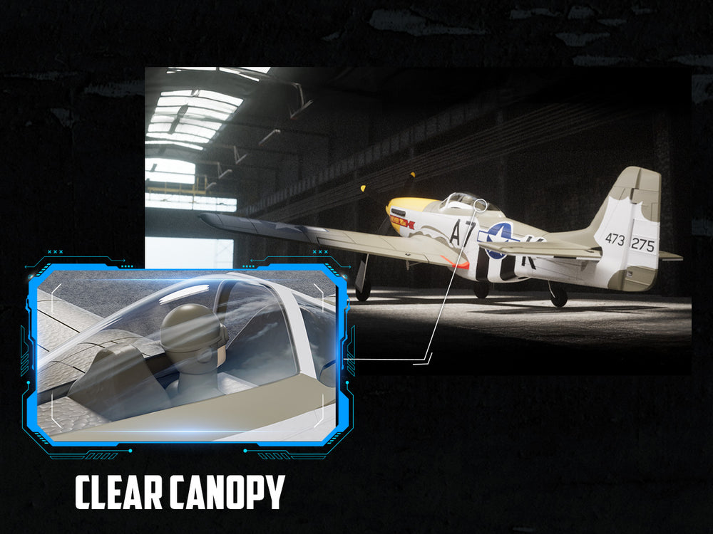 VOLANTEXRC P-51 Mustang Brushless RC Plane 500mm RTF with Gyro