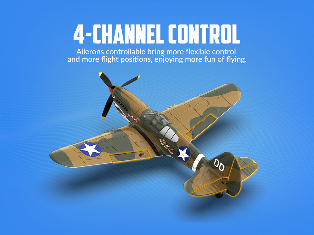 VOLANTEXRC P40 Warhawk RC Plane 4CH RTF with XPilot Stabilization