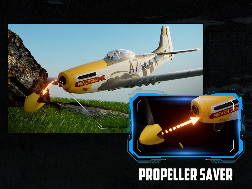 VOLANTEXRC P-51 Mustang Brushless RC Plane 500mm RTF with Gyro