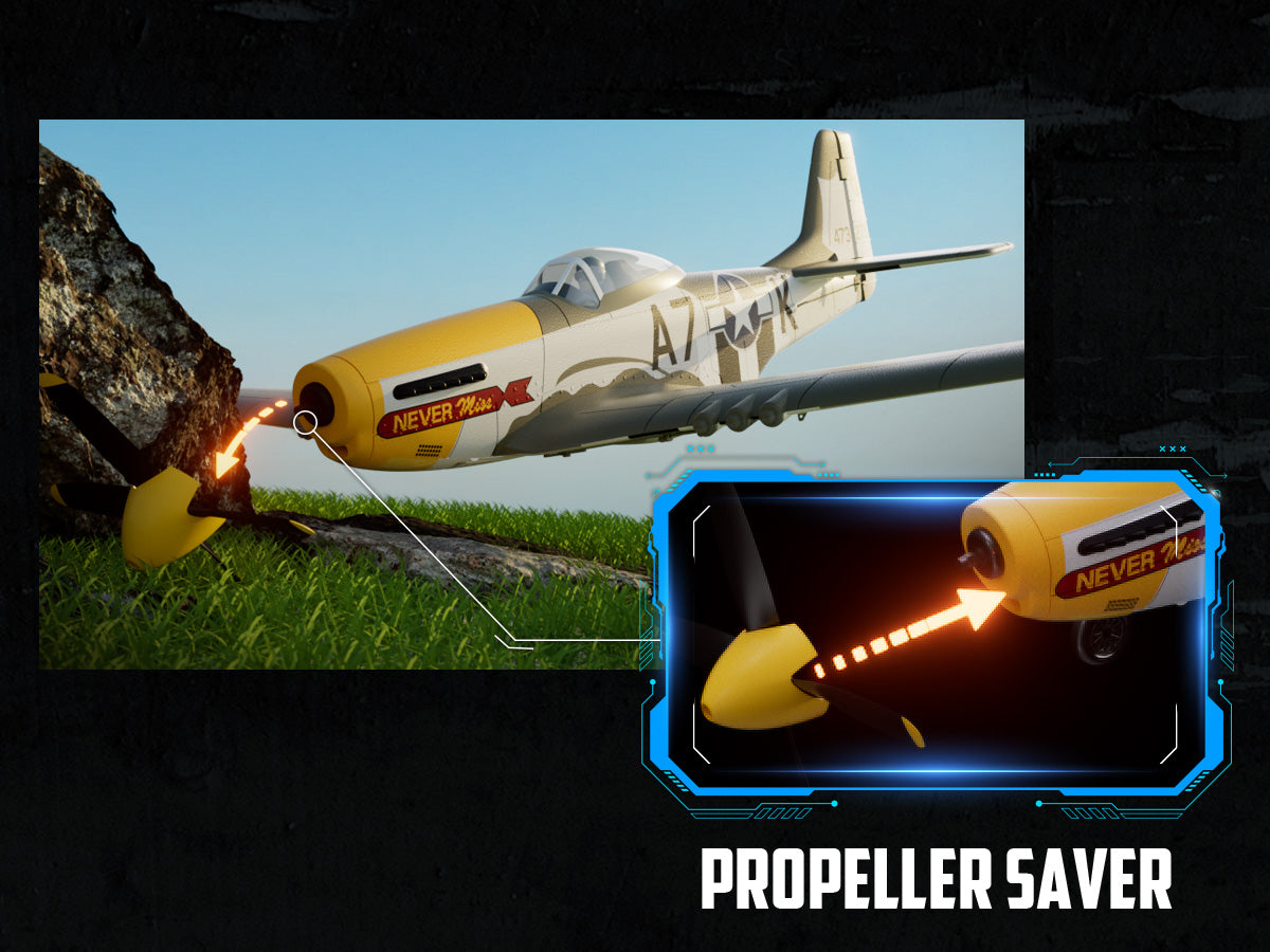 VOLANTEXRC 500MM Mustang P51 Brushless with Gyro Stabilizer 76802