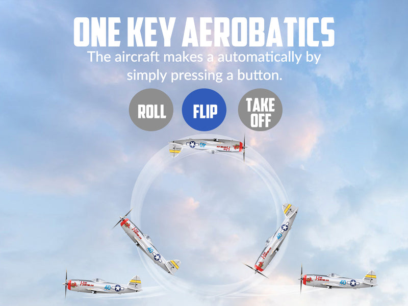 VOLANTEXRC P47 Thunderbolt (RTF) 4CH 400mm avec Gyroscope (15.7'') 76116