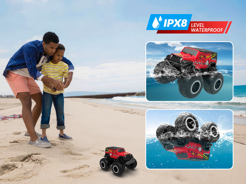 STEMTRON Amphibious (RTR) 1:20 Monster Truck Red For 3-8 Year Kids 917RB2