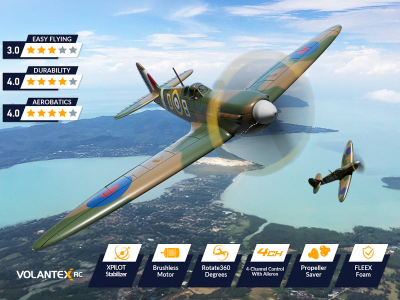 (PRE SALE)VOLANTEXRC 500MM Spitfire 4CH Brushless High Speed 76805