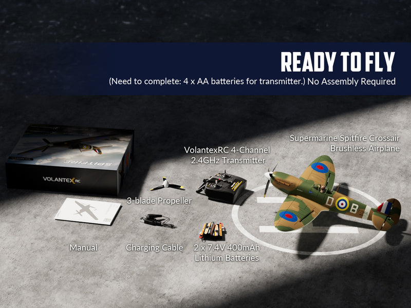 (PRE SALE)VOLANTEXRC 500MM Spitfire 4CH Brushless High Speed 76805