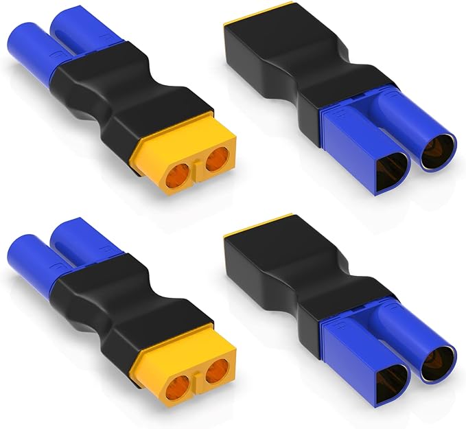 4pc XT60 to EC5 Connector Adapters for RC LiPo Batteries-EXHOBBY LIMITED.