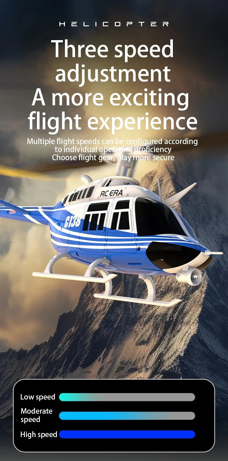 Helicopter C138 1:33 Six Channel Single Paddle Aileron-EXHOBBY LIMITED.