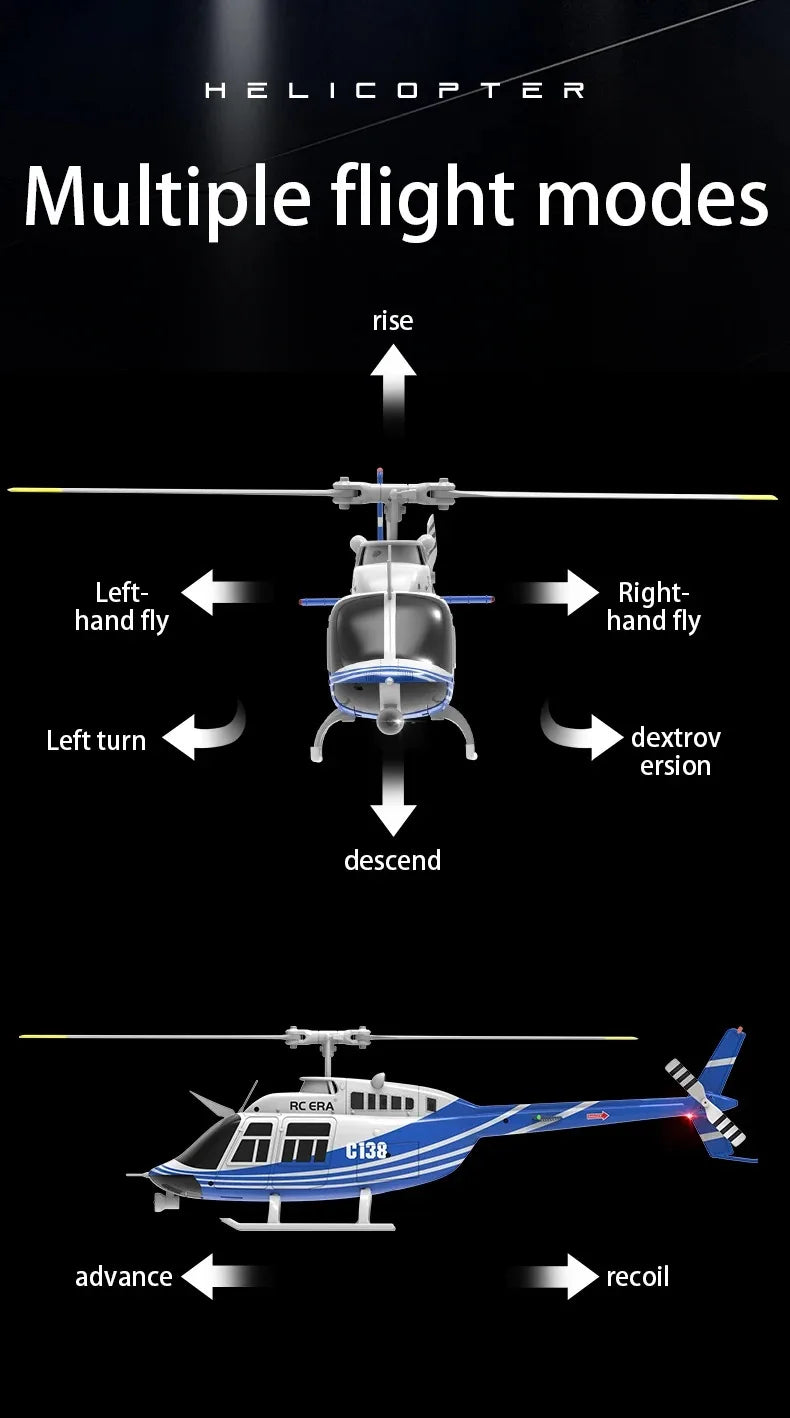 Helicopter C138 1:33 Six Channel Single Paddle Aileron-EXHOBBY LIMITED.