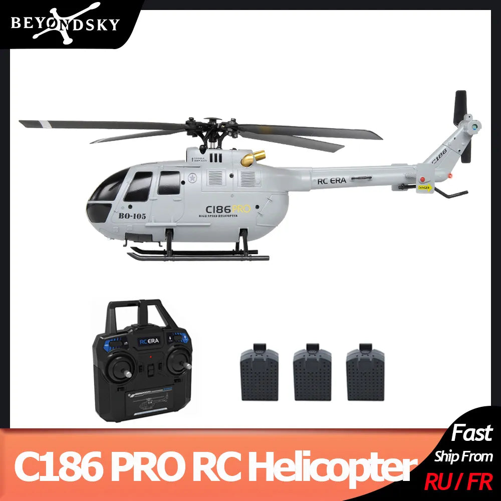 C186 PRO RC Helicopter 2.4G 4 Channel 4 Propellers 6 Axis Electronic Gyroscope for Stabilization Remote Control RC Toys-EXHOBBY LIMITED.