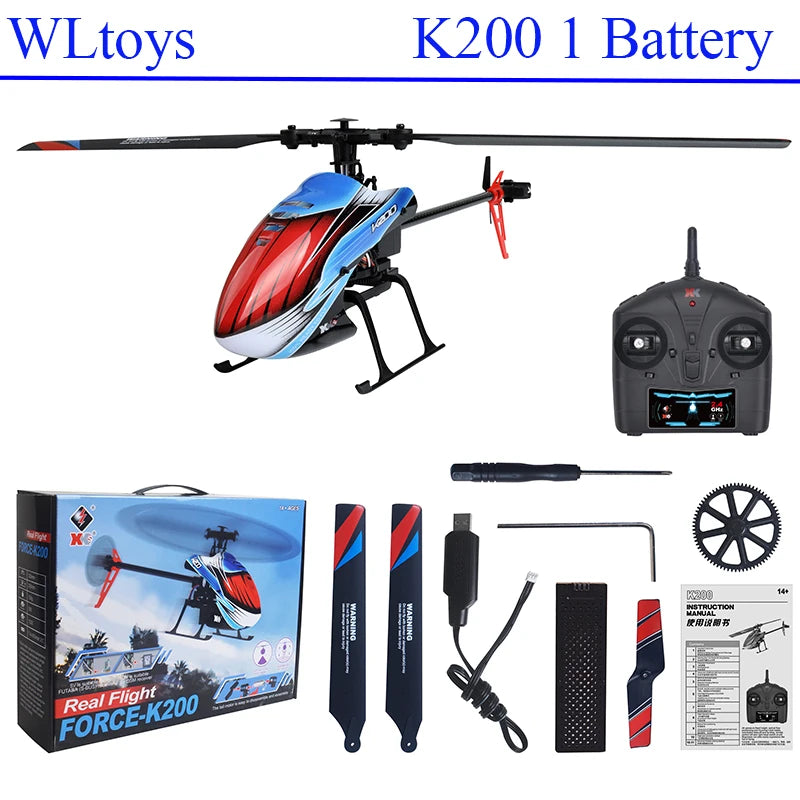 K200 Min Drone RC Plane Helicopter 2.4G 4CH 6-Aixs Gyroscope Flybarless With Optical Flow Positioning Beginner Airplane-EXHOBBY LIMITED.