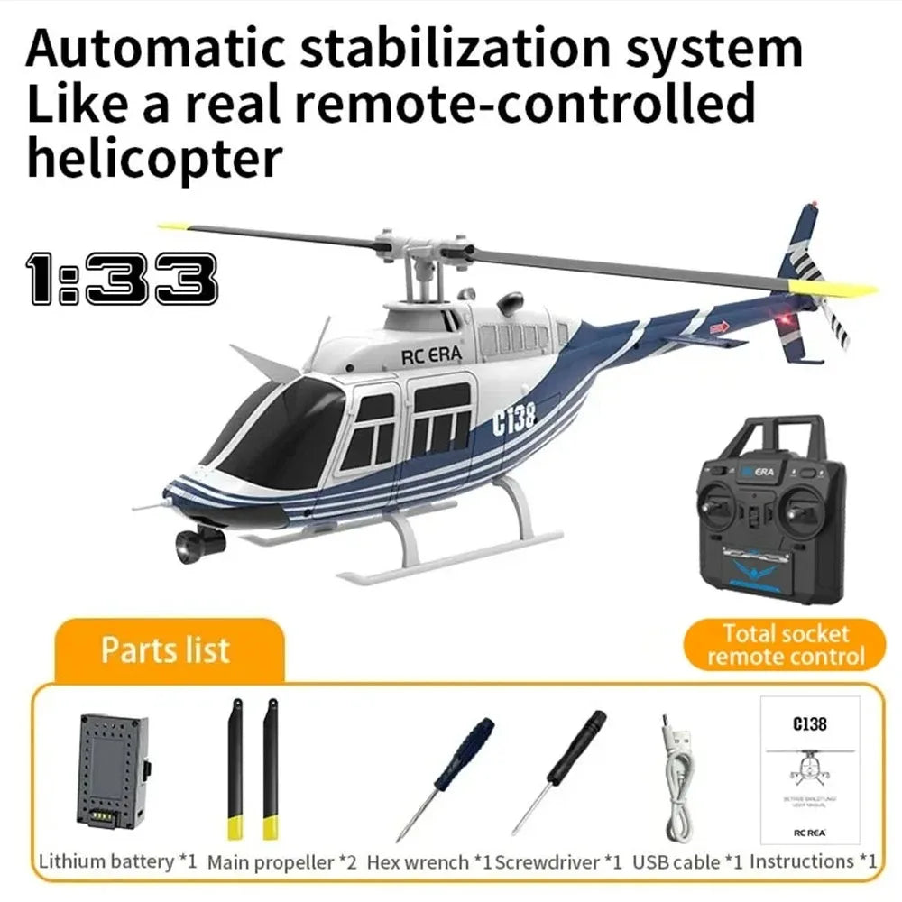 Helicopter C138 1:33 Six Channel Single Paddle Aileron-EXHOBBY LIMITED.