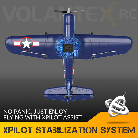 Corsair RC Warbird model plane flying in the air - perfect gift for aviation enthusiasts