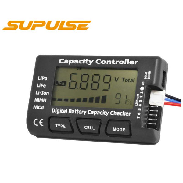 SUPULSE Capacity Controller CELLMeter-7 Digital Battery Capacity Checker Battery Balancer Tester LCD for LiPo-Life-Li-ion-NiCd-NiMH