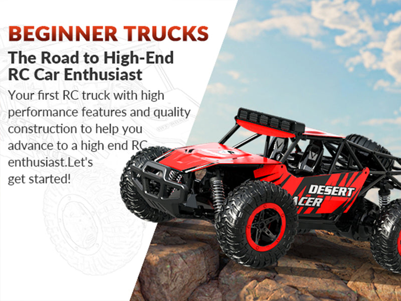 RACENT Desert Racer 1/16 RC Car for Kids All Terrain Remote Control Car RC Rock Crawler